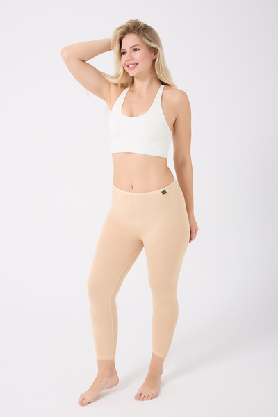 ELİT zümrüt Women's Combed Cotton Over-The-Heel Long Tights