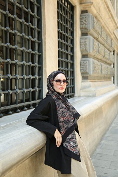ENRİCO FERRİ Petra Mosaic Ethnic Pattern Shawl - Black Tile