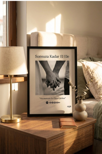 ÇELİKLER HEDİYE Kişiye Özel Spotify Kodlu Fotoğraf Çerçevesi Sonsuza Kadar El...