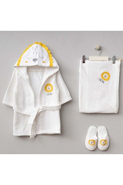 Bebitof Bamboo Bathrobe Set Lion Yellow