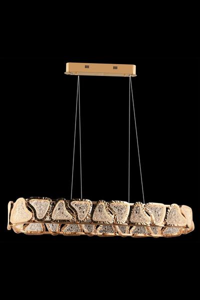 Avonni AV-7015-8002-YM-120X30 Gold Kaplama Klasik Avize LED Metal Kristal H: ...