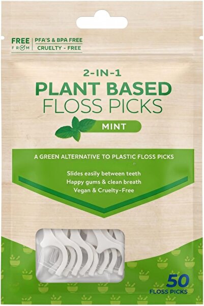 Dealzlot 2-in-1 Plant Based Mint Floss – Eco-Friendly PFAS & BPA Free Dental ...