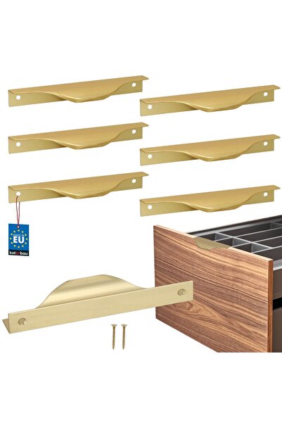 KOTARBAU Mâner de mobilier modern tip  "Edge " din aluminiu auriu mat 128 / 1...