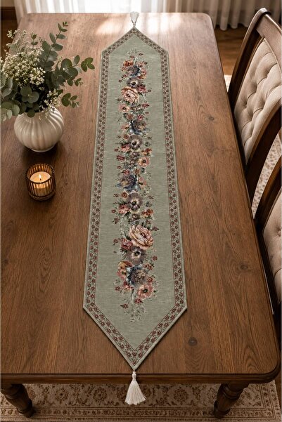 Yeshome Collection Vintage Bouquet 35X170 Tasseled Woven Tapestry Runner