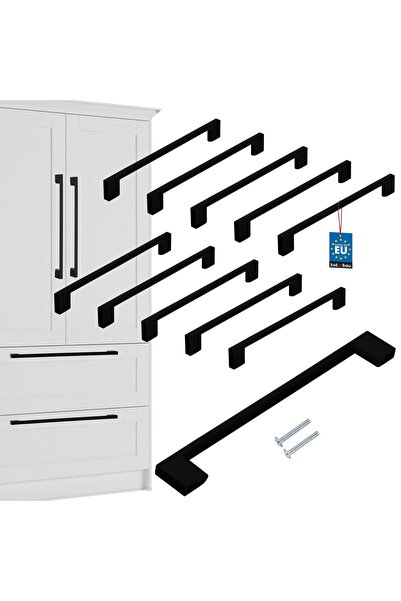 KOTARBAU Mâner mobilier bucătărie clasic modern oblong lung negru mat 221 MM ...