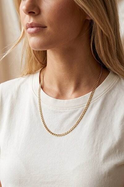 Vibalis Gold Gurmet Zincir Minimal 14K Kolye
