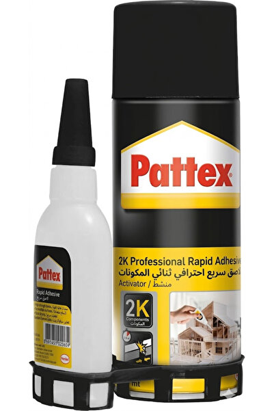 Pattex 2K Fast Adhesive Kit 200ml Activator & 50ml Super Glue, Instant MDF Bo...