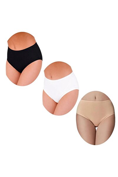 Aydoğan Γυναικείο εσώρουχο Lycra Bato 0182 λευκό μαύρο δέρμα 6 τεμάχια