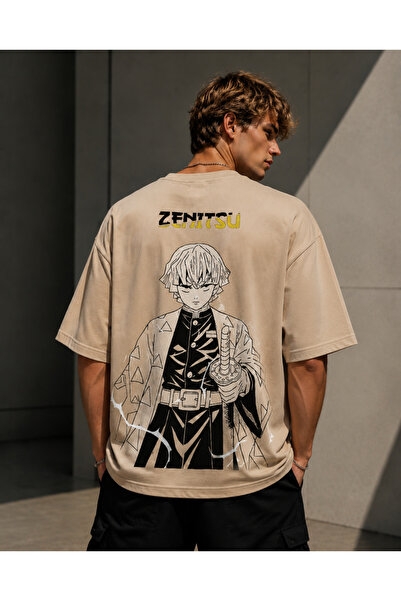 Nulivez Demon Slayer Zenitsu Agatsuma Oversized Unisex T-Shirt - Anime Graphi...