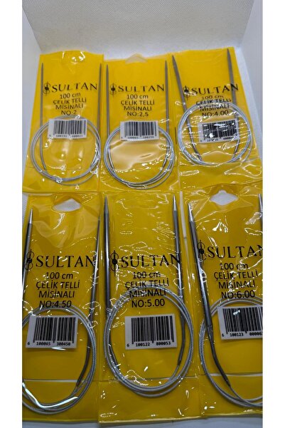hobi dünyası evim Sultan Steel Wire Knitting Needle Set 6 Pieces (No: 2-2,5-4-4,5-5-6)