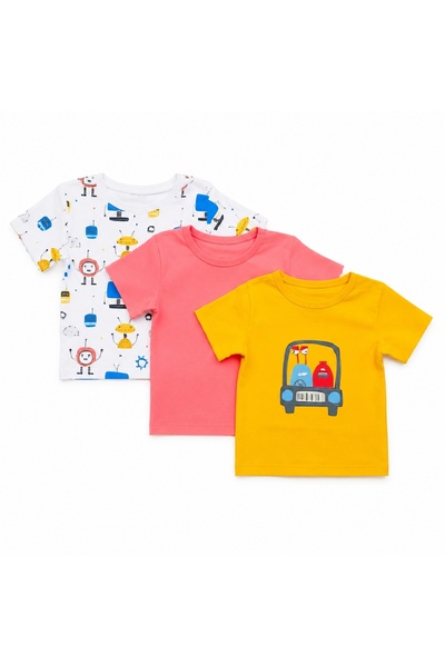 PALM PEANUTS Kids Cotton T-Shirt 3 Pack | Soft Crew Neck Half Sleeve Printed ...