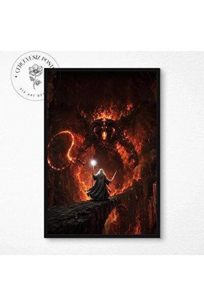 512 STORE Yüzüklerin Efendisi Gandlaf Balrog Savaşı Duvar Dekor Çerçevesiz Ku...