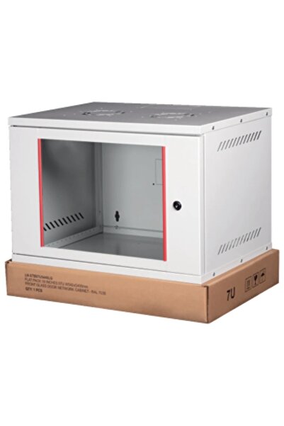 Lndr Lnd - 7u 19" Cam Kapaklı Duvar Tipi Rack Kabinet – Genişlik: 544 mm | De...