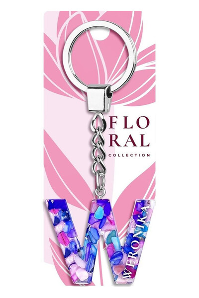 Be-Happy Gifts Breloc Litera "W" cu Pietricele – Accesoriu Personalizat