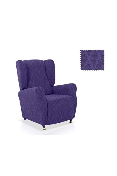 McDecor Ελαστικό Κάλυμμα Πολυθρόνας Μπλε με Κύματα