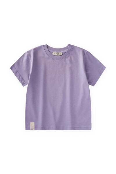 Cigit Label Detailed T-Shirt 2-10 Years Lilac