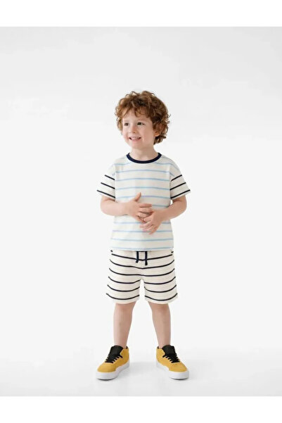 Koton Cotton Short Sleeve Crew Neck Stripe T-Shirt