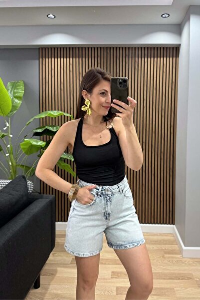 Banu Angay Halter Neck Blouse with Accessories Black