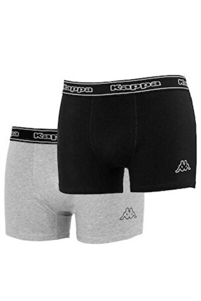 Kappa Set de 2 boxeri bărbătești, bandă elastică cu logo, LOGO LEO 2PACK, Gri...