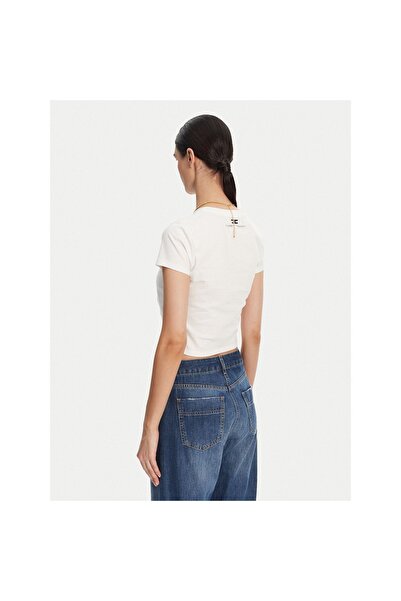 Elisabetta Franchi Tricou de damă MA00651E2 Alb
