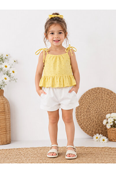 HMCraft Honey Mousse Craft Girls' Cotton Strap Blouse - Honey Top Sunny