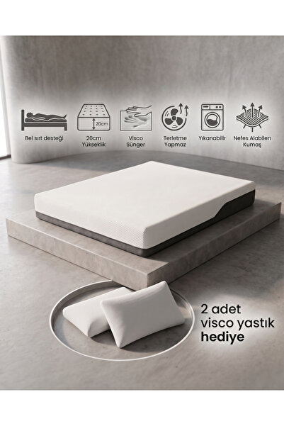 Evessan Aura S1. Visco Akıllı Yatak - Hareket İzolasyonlu Kesintisiz Uyku - Y...