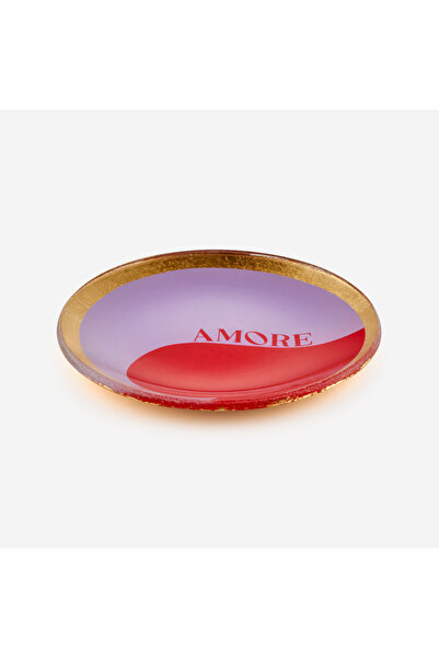 GIFT COMPANY Red Glass Amore Decorative Plate 10X0,8X10 cm