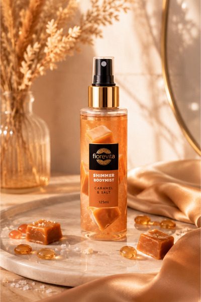 Fiorevita Spray de Corp cu Sclipici Caramel Sărat 125 ml – Body Mist Parfumat...
