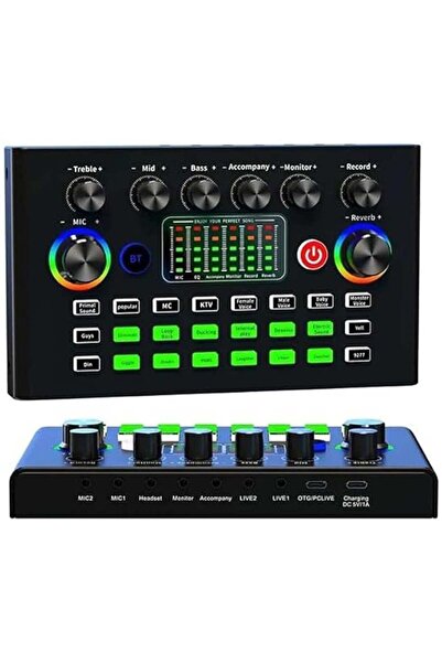 Gennext F009 Live Sound Card – Wireless Bluetooth Audio Mixer for Streaming, ...