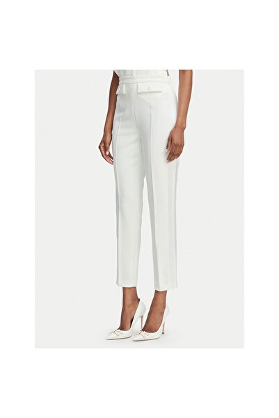 Elisabetta Franchi Pantaloni de damă din material textil PA18562E2 Crem