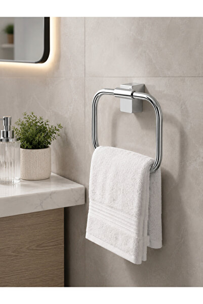BERFİNO Kare Havluluk | Mat Siyah Banyo El Havlusu Askılığı | Paslanmaz Metal...