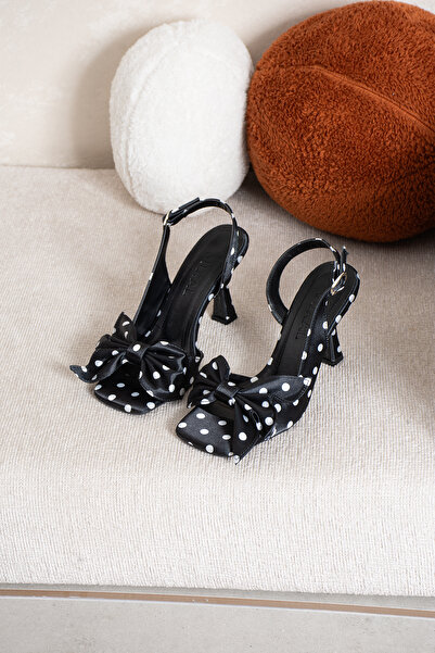 DUXAL SHOES Fleur Women's Polka Dot Open-Back Heeled Shoes