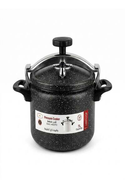 DAC Granite pressure cooker, 7 liter capacity, multiple safety systems, gray ...
