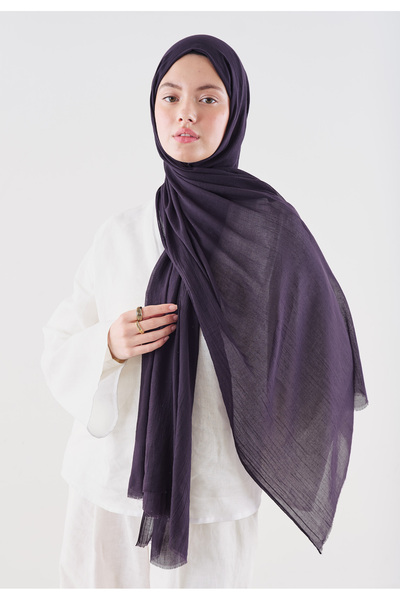 Freshscarfs Σάλι Πριμιούμ Ποιότητας Ντουμπάι Βαθύ Μωβ