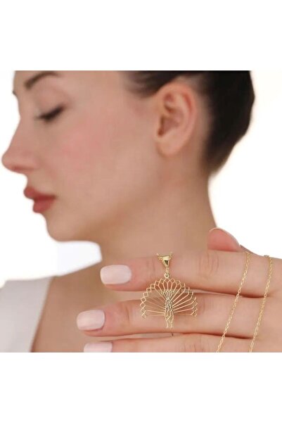 N!da Jewelry 925 Ayar Gümüş Minimalist Tavus Kuşu Kolye