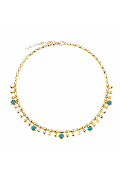 Venus Design Gold Turkuaz Boncuk Kolye