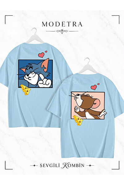 Modetra Women Men Unisex Tom and Jerry Square Back Printed Lover Couple Combi...