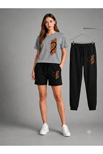 CLOTHES33 T-Shirt, Sweatpants, Shorts 3-Piece Combination, Thin Summer Sweat-...