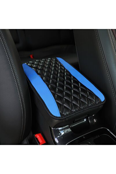 Choice1 PU Four Seasons Embroidered BL Car Armrest Cover Mat Universal PU Lea...