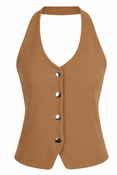 trender Halter Neck Fat Green Women's Vest 6515