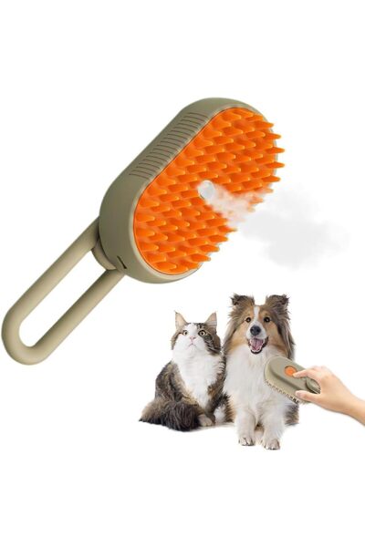 Arabest 3-in-1 Electric Steamy Cat Brush,Self-Cleaning Pet Hair Remover,Massa...