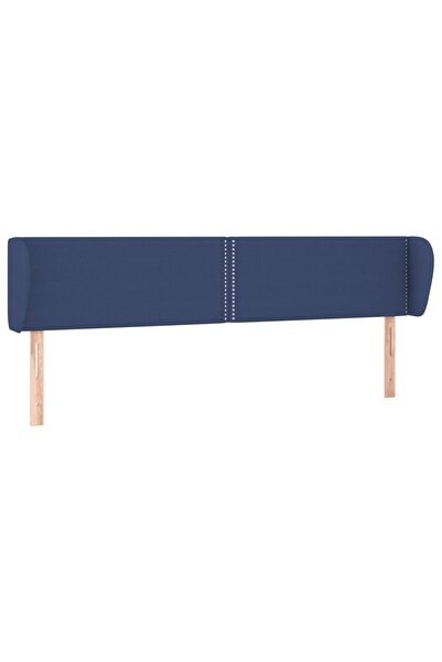 vidaxl Tăblie de pat cu aripioare, albastru, 203x23x78/88 cm textil
