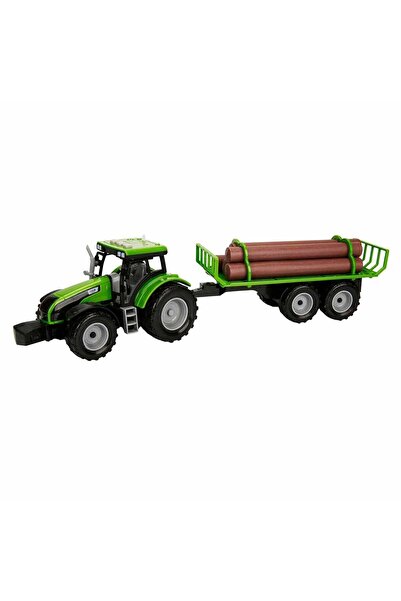 Maxx Wheels Tractor verde cu remorca cu lemne, cu lumini si sunete, Maxx Whee...
