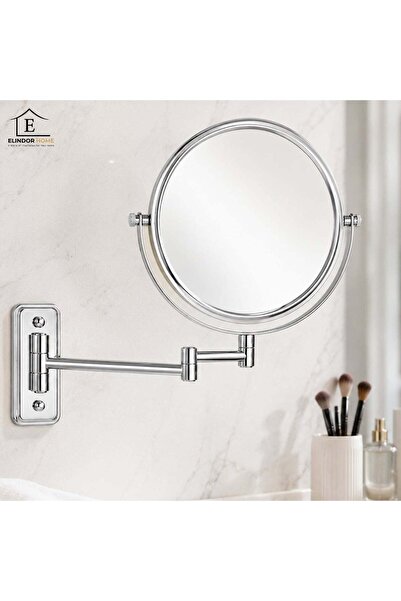 Elindor Cosmetic Mirror Elindor® Wall-Mounted, 10X Magnification, 360° Rotati...