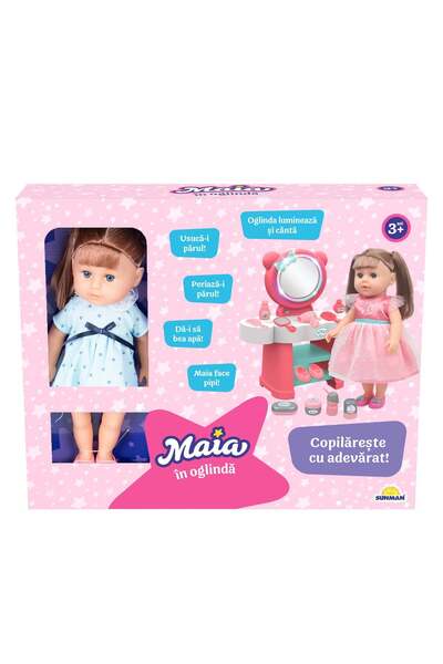 maia Set de joaca cu papusa in oglinda, Bleu