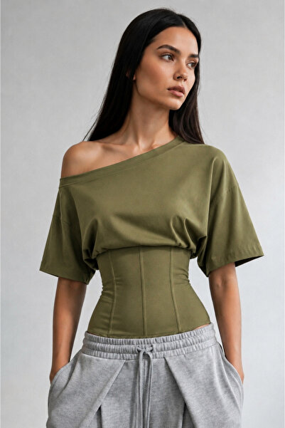 Lrscollection Yarada Sleeved Waist-Corseted Bluz