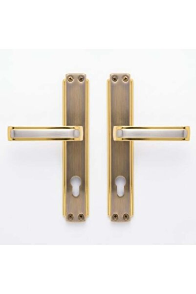 KANA Gold Wood Door Handle Set Straight Hand - Kana