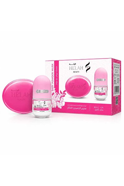 HELAHBEAUTY مزيل عرق رول اون مسك بودر مع صابون