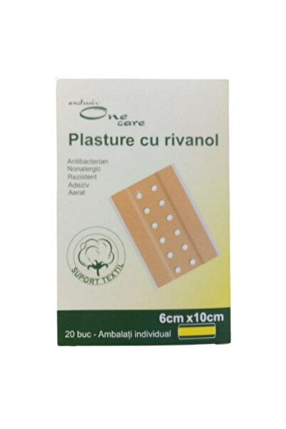 OneCare Plasturi cu Rivanol One Care, 6 cm x 10 cm, 20 buc