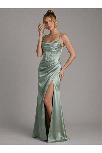 Mauri Rochie verde Sienna stil corset - Uni